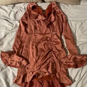 Majorelle Nelly Mini Dress in Terracotta Brown